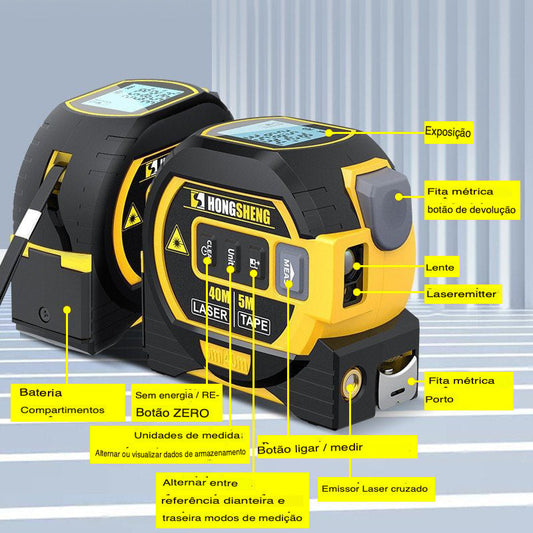 TrenaX 3 em 1™ - Laser Cruzado Medição de 60M